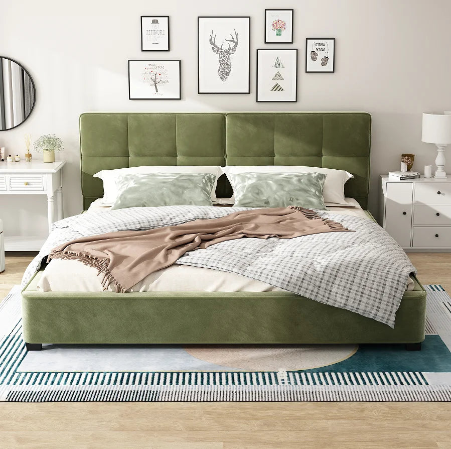 Crystal Adjustable Convertible Modern Soft Platform Bed (King Bed)