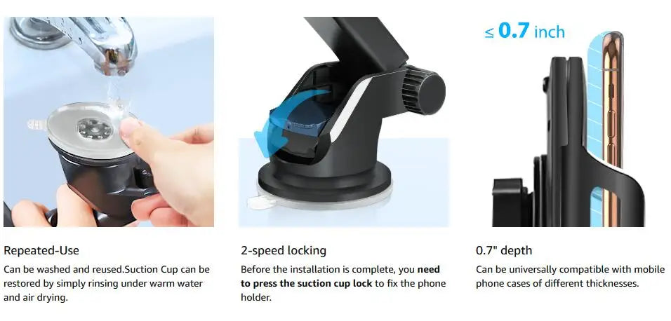 Car Phone Mount Long Arm Suction Cup Sucker Car Phone Holder Stand Mobile Cell Support For iPhone Xiaomi Redmi Samsung Huawei