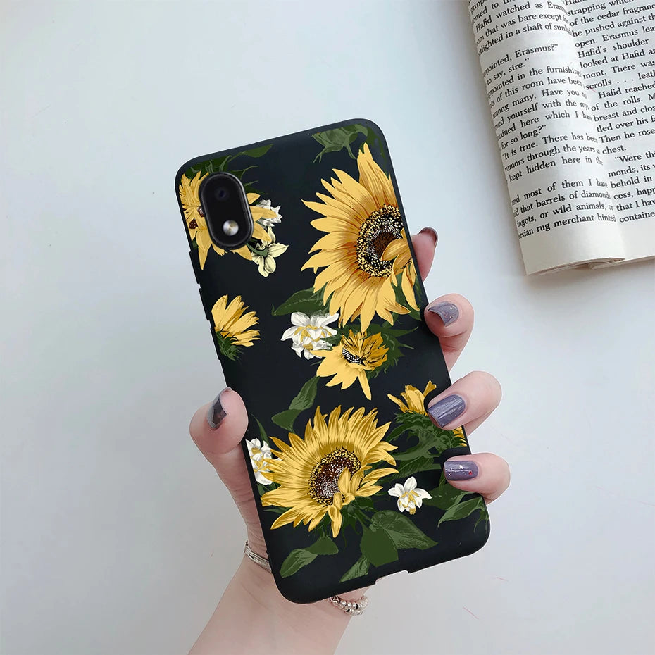 For Samsung Galaxy A01 core Cases Silicon Back Cover Soft Sunflower Phone Case For Samsung A01 core SM-A013 a 01 m01 Core Case