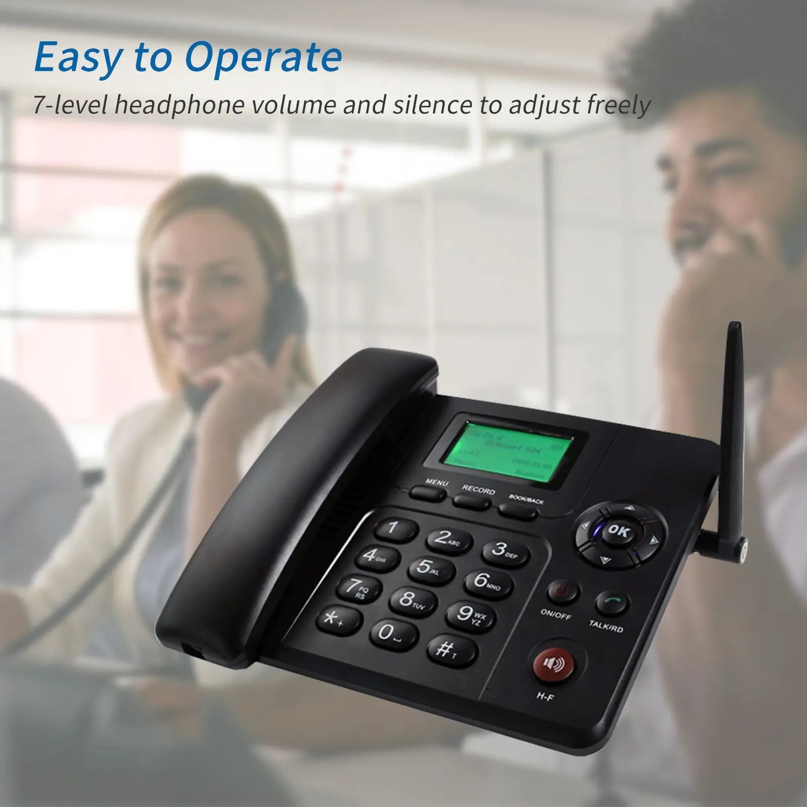 GSM Dual SIM Landline Phone Slot F602 Simple Analog Office/Home Fixed Wireless Table Desk Telephone