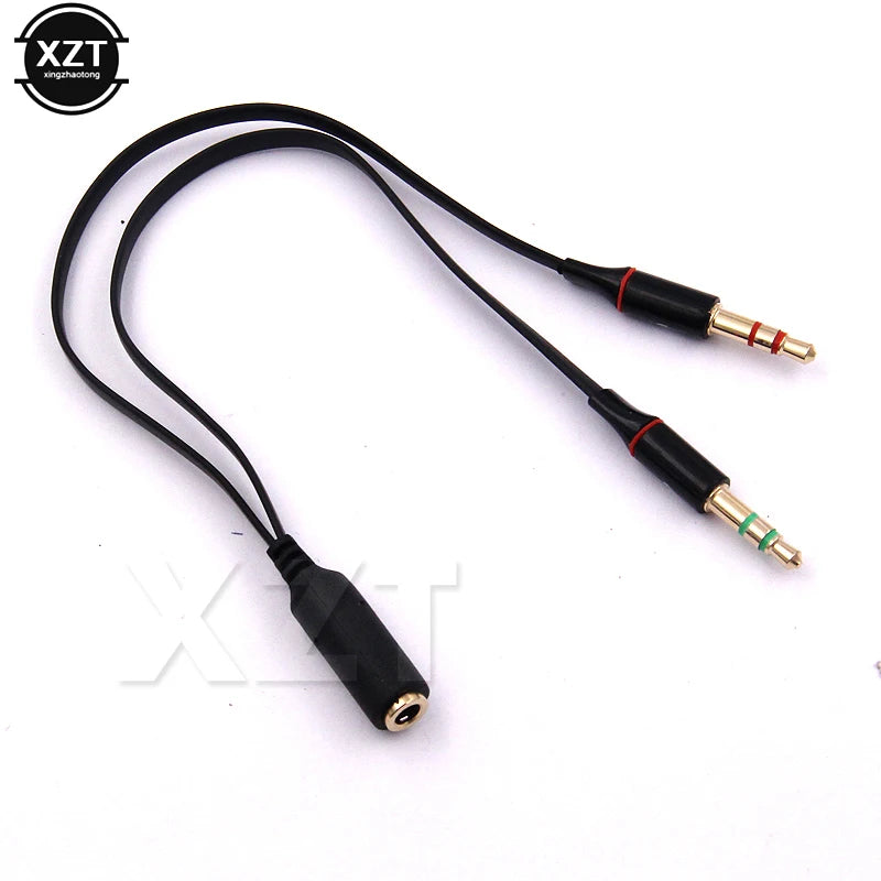 3.5mm Headphone extension Cable Female to Dual Male Jack adapter mic Earphone Audio Splitter Connector Cord for phone Computer