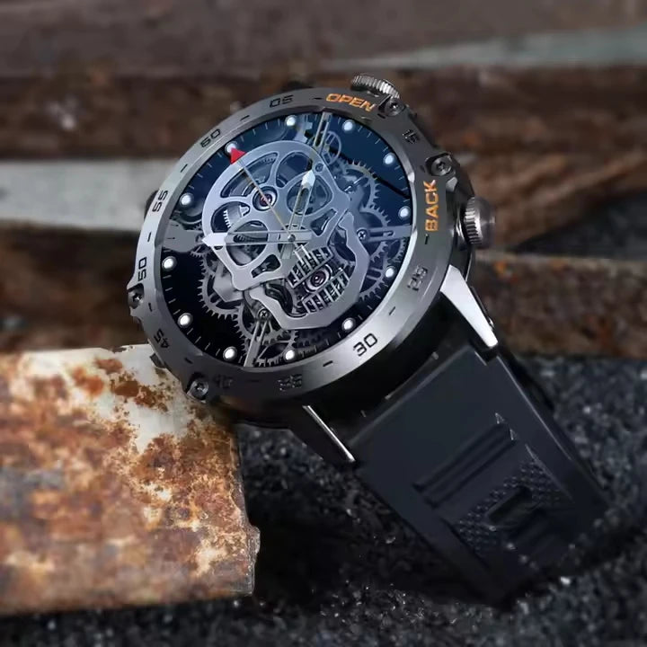 AK56 2026 Outdoor Sport Smartwatch 1.43 Round Screen 400mAh Battery Health Heart Rate BP Monitoring Waterproof K52 Smart Watch
