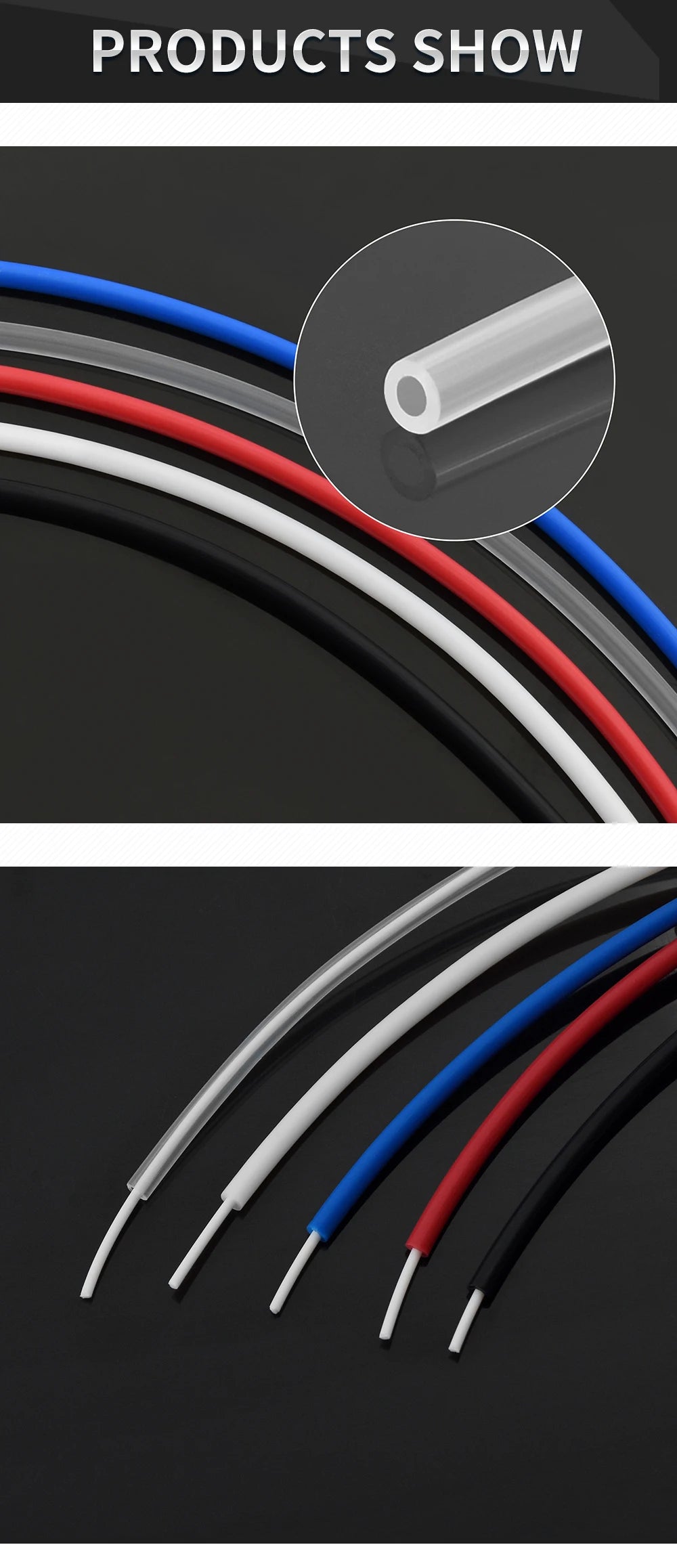 1/2/4M Bowden Extruder PTFE tube for J-head Hotend V5 V6 1.75mm Filament ID 2mm OD 4mm Teflonto pipe for Ender 3 3D Printer Part