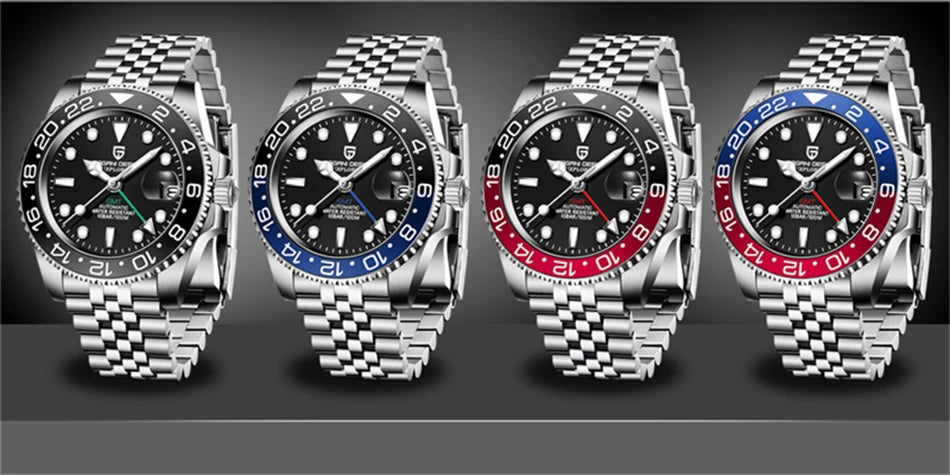 PAGANI DESIGN Top Brand Sapphire Glass Mechanical Watch reloj hombre Luxury Men  Automatic Wristwatch Stainless Steel GMT Watch