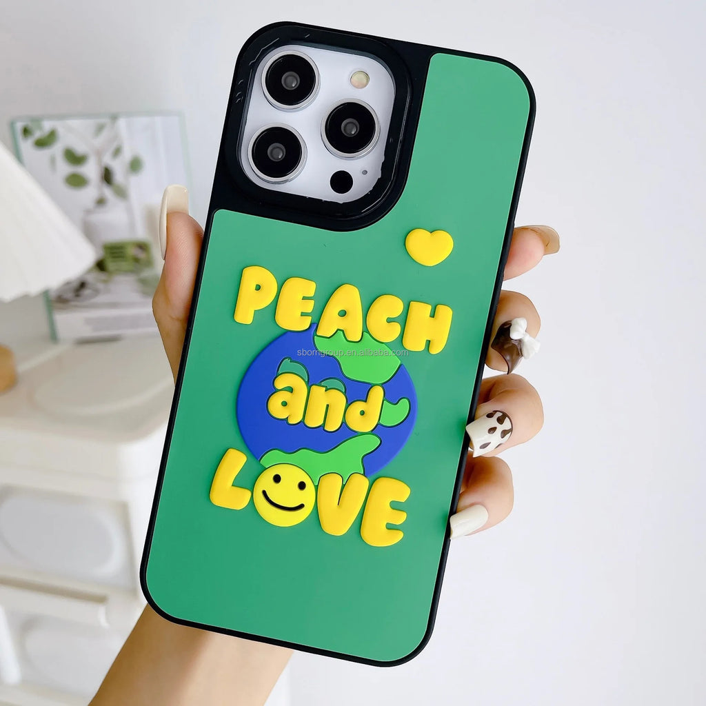 3D Real Silicone Case for iPhone 14 15 16 Pro Max Cartoon Design Phone Cover Funny Custodia Telephone 13 12 Pro Max