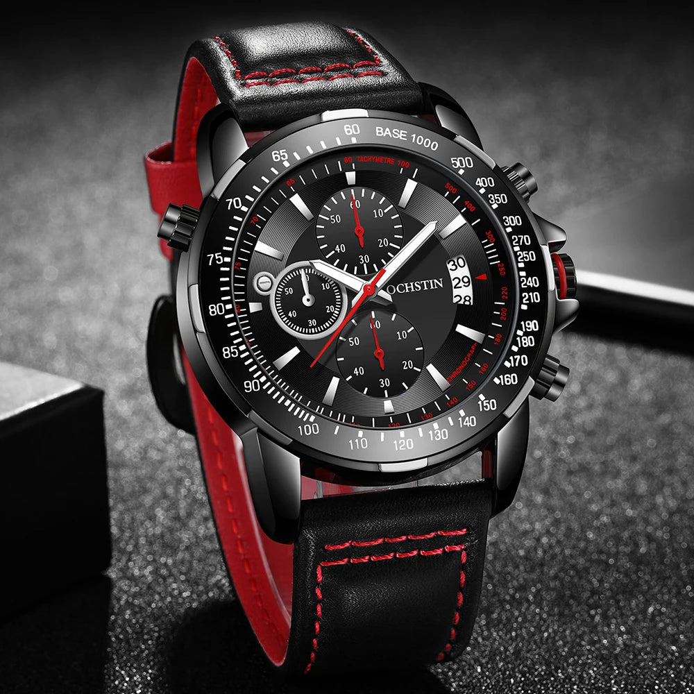 2025 New OCHSTIN Mens Pilot Watch Military Wristwatches For Men  Sports Chronograph Waterproof Nylon Leather Quartz Male Clock