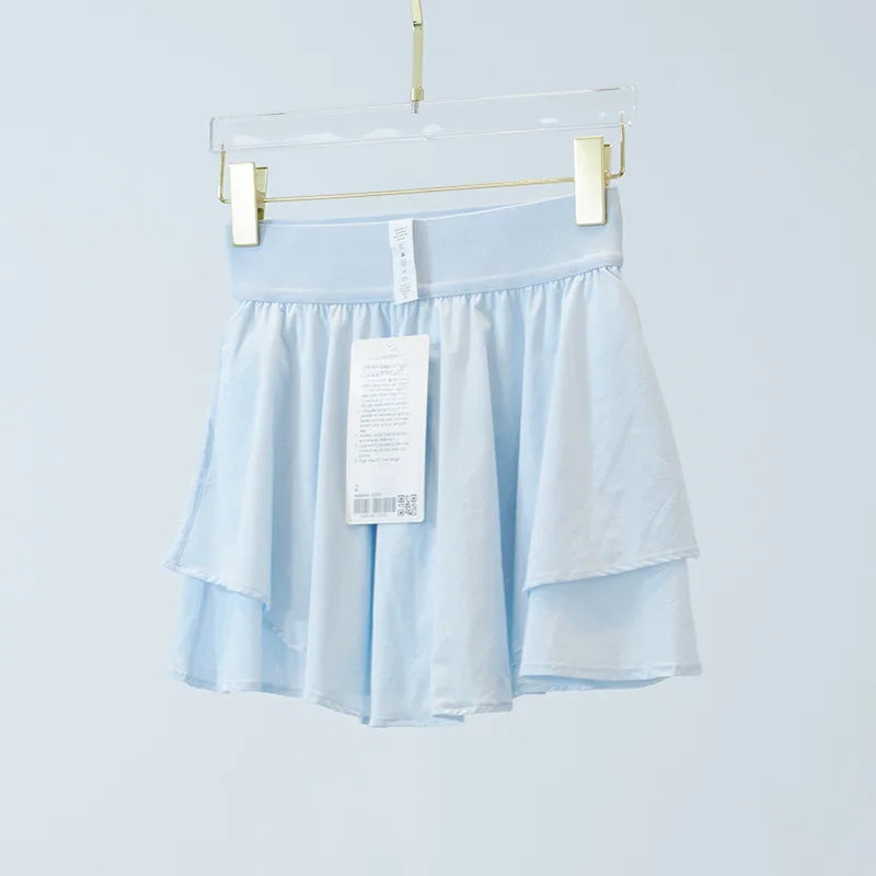 Custom Logo Lightweight 2 in 1 Shorts Pleated Skirt Lulu Tennis Skirt With Shorts for Women