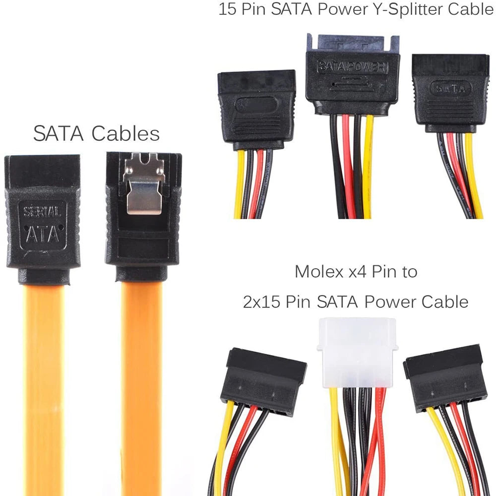SSD Mounting Bracket Adapter 2.5 to 3.5 inch SSD Mounting Kit with SATA Cable and SATA Power Cable