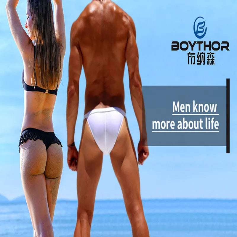 BOYTHO Men's Sports Swimming Briefs, Quick-drying, Spliced, Fashionable And sexy Briefs