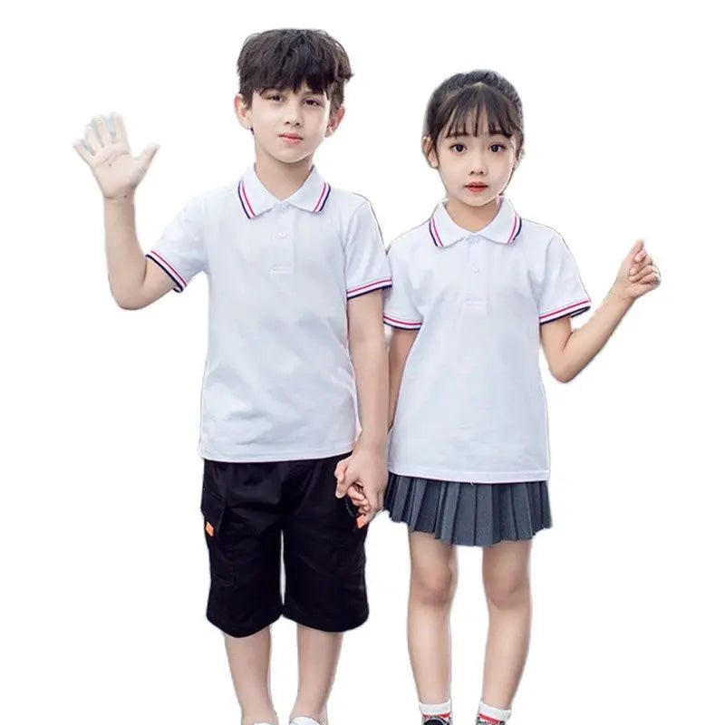 Boys T Shirt  Summer Fashion Cartoon Bear Embroidery School Clothes Little Girls Polo Shirts 3-8 Years Tops Toddler Sportswear