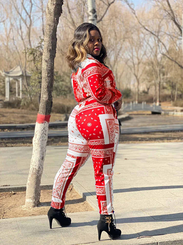 Paisley Bandana Print Two 2 Piece Set Women Fitness Sweatsuit Zipper Up Sweatshirt + Jogger Pants Set Tracksuit Vintage Outfits