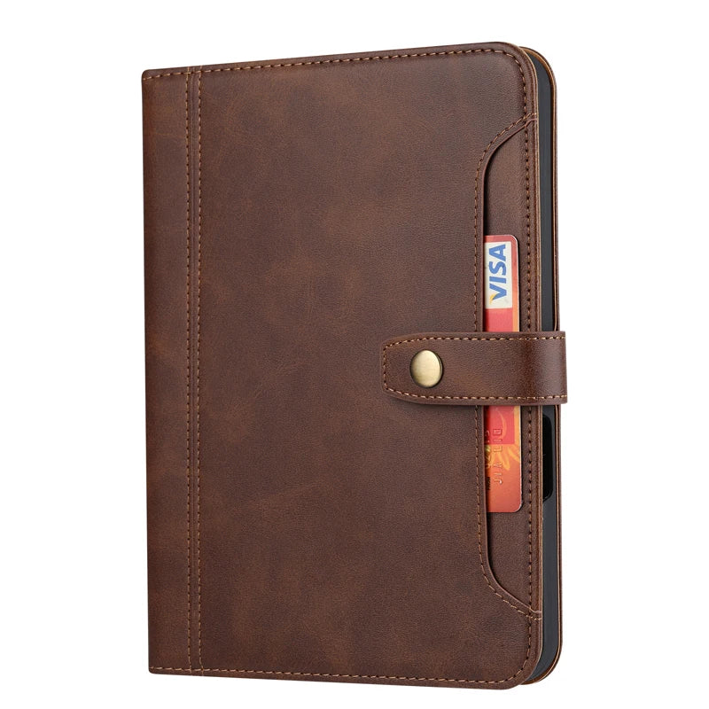 For Mini 7 2024 (A17 Pro) чехол ELVE Luxury Flip Leather Book Tablet Cover With Cards Slot Stand Sleeve For iPad Mini 6 아이패드 미니6