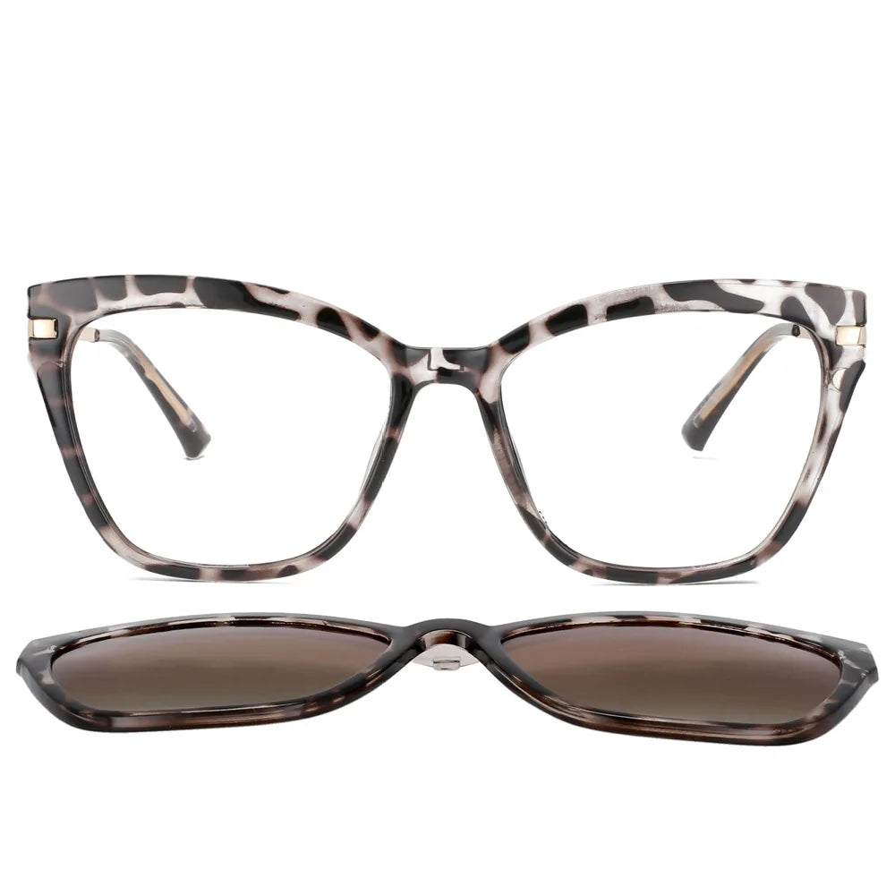 Polarized Flip-on Sunglasses Men Women Fashion Computer Eyeglasses TR90 Anti Blue Light Glasses Frames 53684