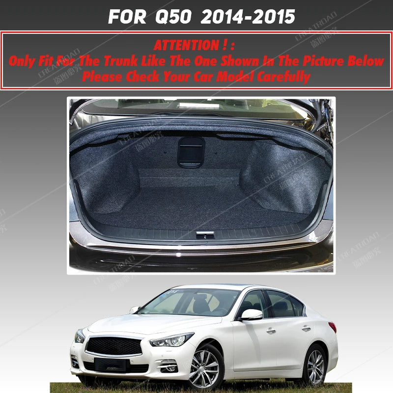 Car trunk mat for Infiniti Q50 Non-hybrid 2014 2015 cargo liner carpet interior accessories cover