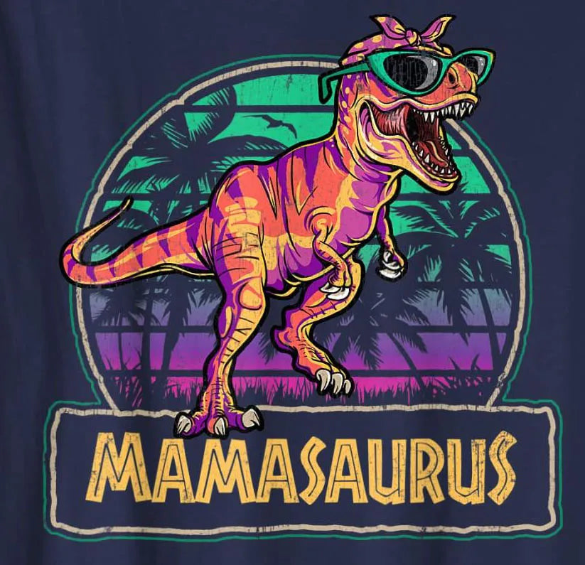 Mamasaurus T Rex Dinosaur Mama Saurus Family Matching Women Cute T-Shirt Graphic Tee Shirts