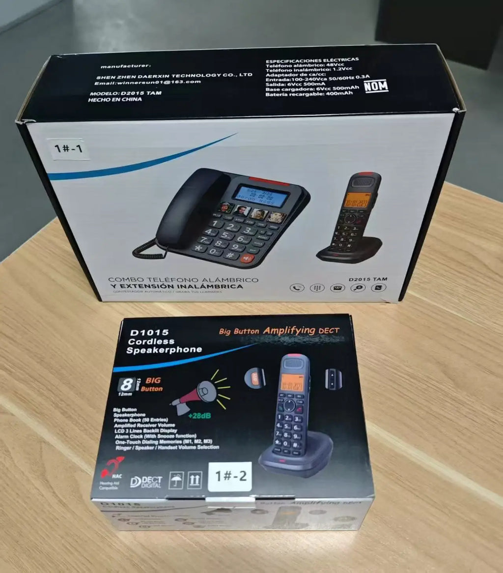 D2015TAM  DECT Combo Phone with Telephone Answering Machine for Home and Office.Corded Telephone with  1*cordless Handset