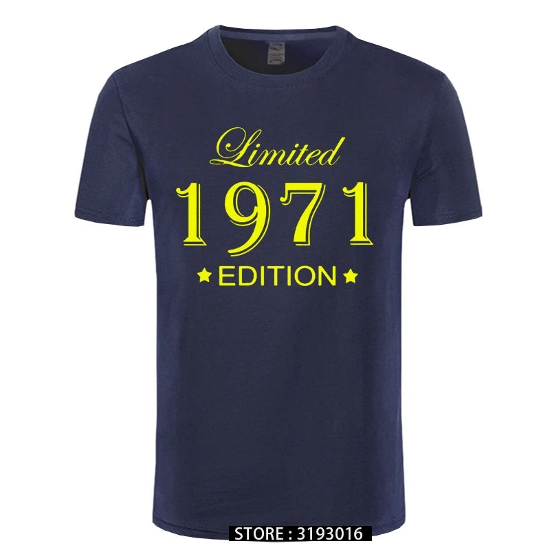 Man Made in 1971 T-shirt Tops Limited Edition 1971 T Shirts Short Sleeve Funny Birthday Tshirts for Men