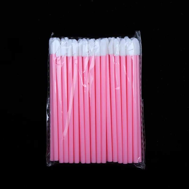 50 pcs Disposable Hollow Lip Brush Soft Lipstick Mascara Wands Applicators Eyelash Cleaner Cosmetic Eyelash Extension Tools