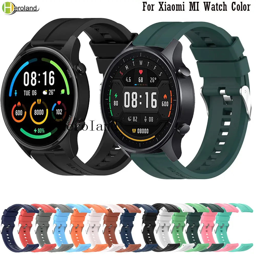 22MM Silicone WatchBand Strap For Xiaomi MI Watch Color Sport Smart Wristband For Xiaomi Haylou RT LS05S Bracelet WirstStrap