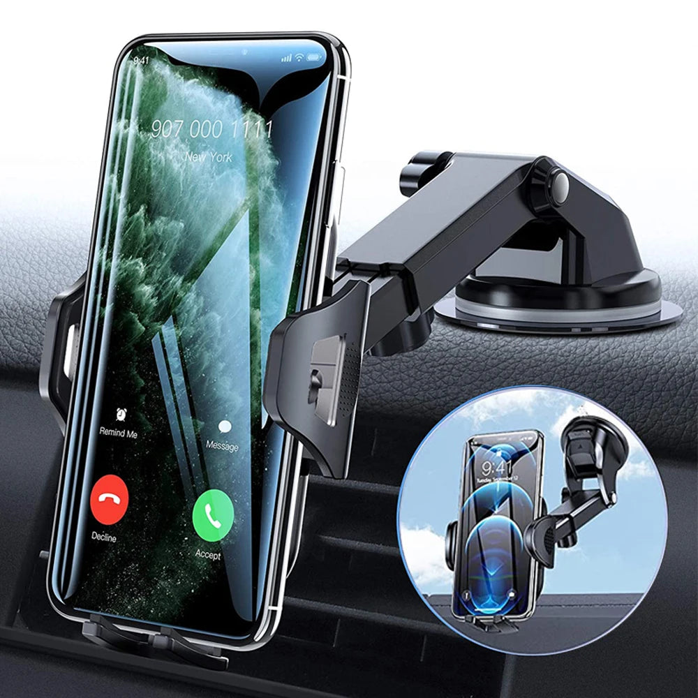 Car Phone Mount Long Arm Suction Cup Sucker Car Phone Holder Stand Mobile Cell Support For iPhone Xiaomi Redmi Samsung Huawei