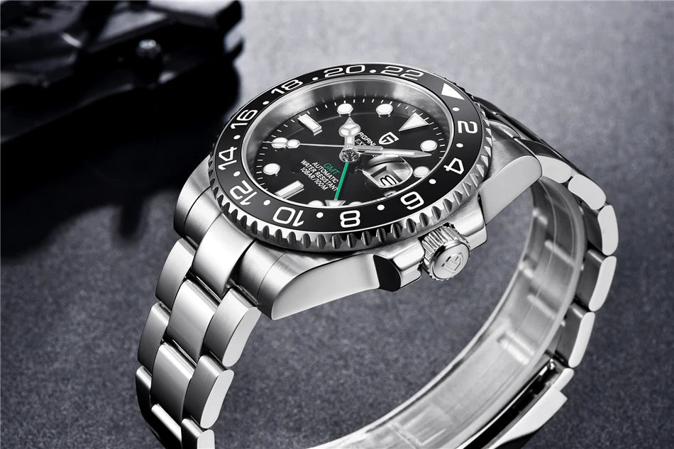 PAGANI DESIGN Top Brand Sapphire Glass Mechanical Watch reloj hombre Luxury Men  Automatic Wristwatch Stainless Steel GMT Watch