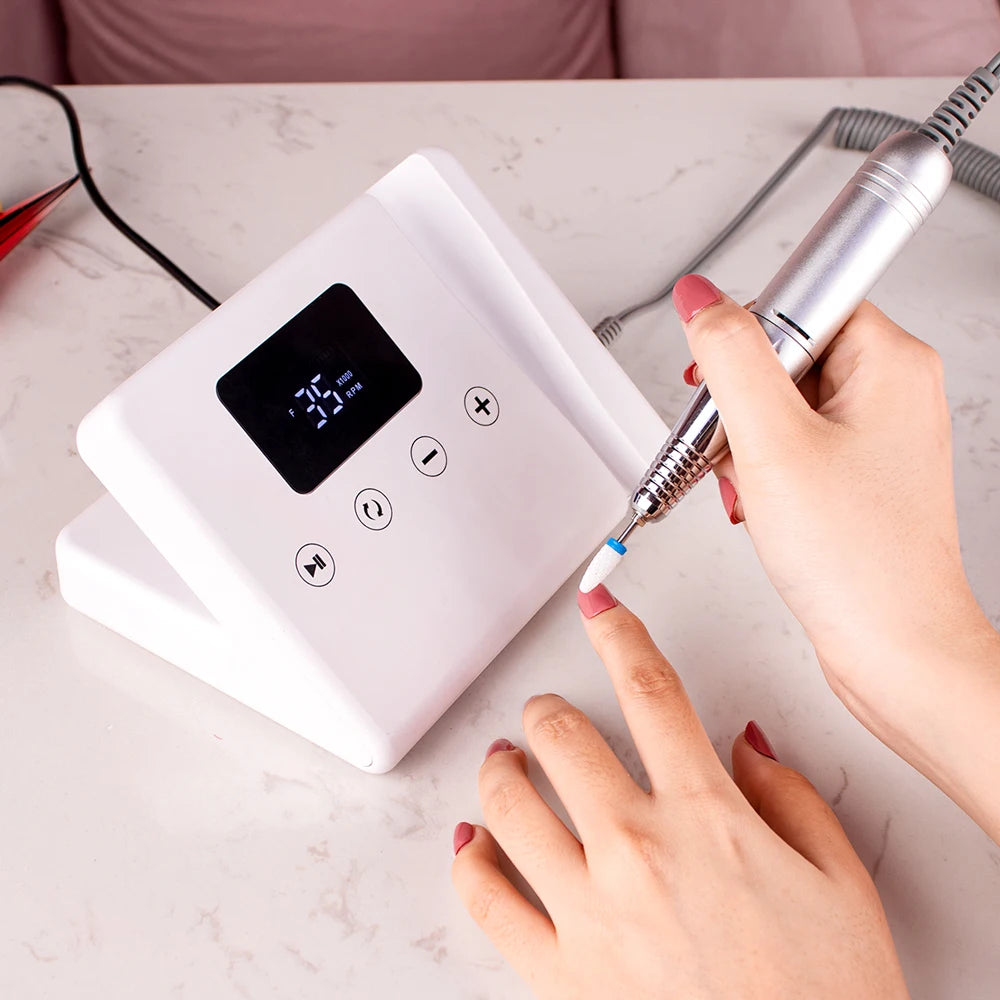 45W Professional 35000rpm Unique Telephone Design Corded Light Weight Tabletop Use Carbon Brush Plug in Nail Drill Machine