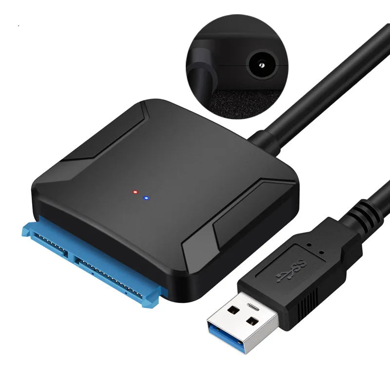 USB 3.0 to SATA Adapter Cable for 3.5/2.5 Inch SSD HDD SATA III Hard Drive Disk Support UASP Compatible with USB 1.1/2.0/3.0