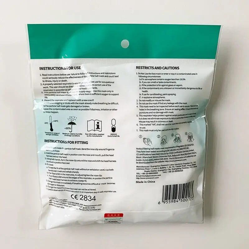 10-50pcs/bag original FFP2 Mouth Face Mask 6 Layers CE 2384 Certification Filter Dust Mouthpiece Masks Protection Face Cover