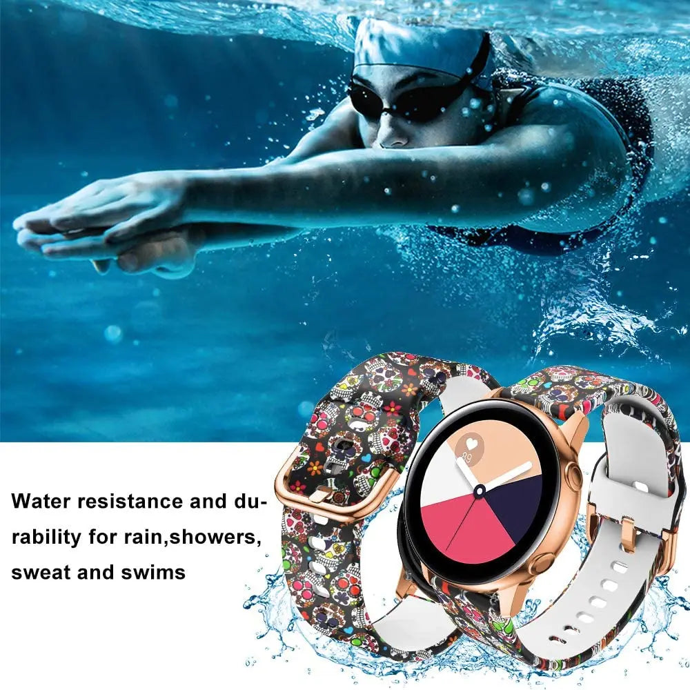 Women Printed Band for Samsung Galaxy watch 6/5/4/6 classic Silicone Sport 22/20mm Bracelet Huawei/amazfit GTR-GTS-4-3-2e strap