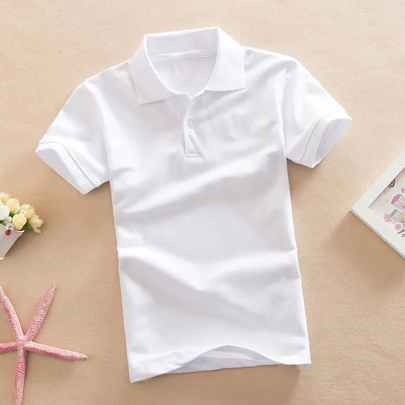 Boys T Shirt  Summer Fashion Cartoon Bear Embroidery School Clothes Little Girls Polo Shirts 3-8 Years Tops Toddler Sportswear