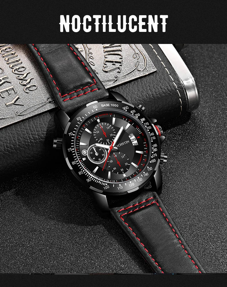 2025 New OCHSTIN Mens Pilot Watch Military Wristwatches For Men  Sports Chronograph Waterproof Nylon Leather Quartz Male Clock