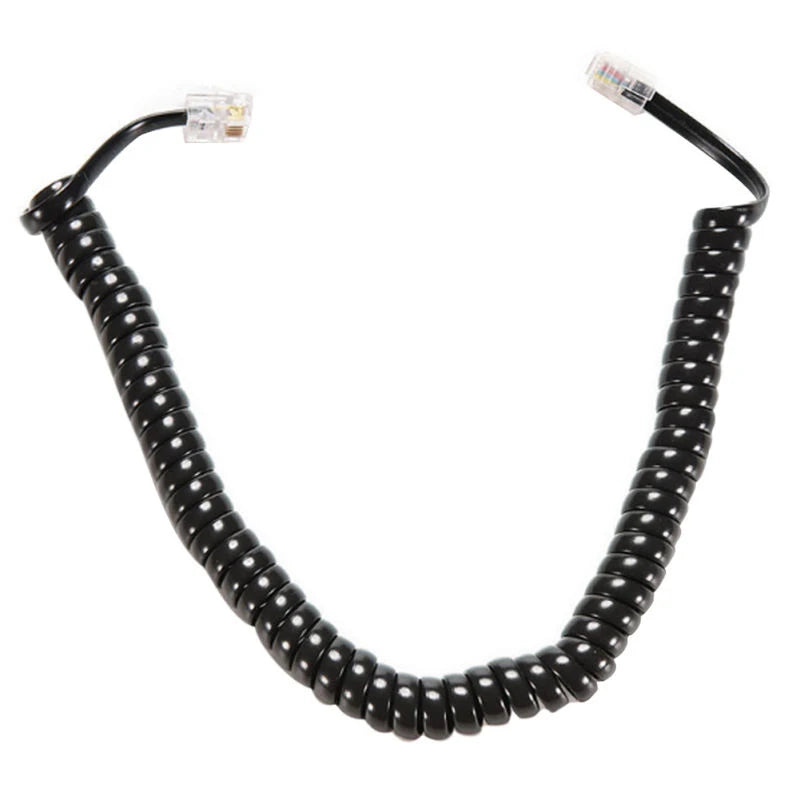 RJ10 Telephone Extension Cable Connector Handset Phone Extension Cord Curly Coiled Cable Spring Wire