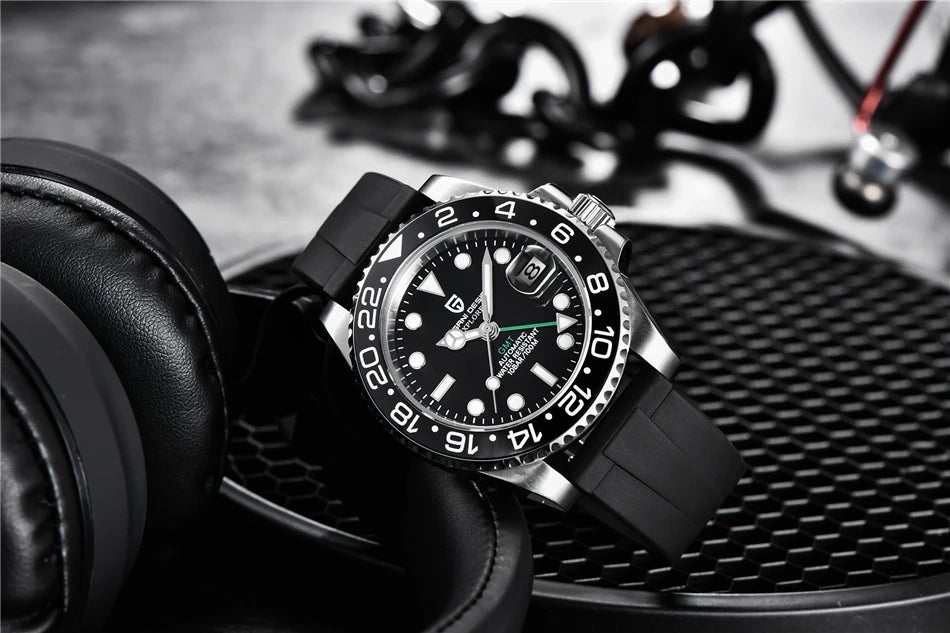 PAGANI DESIGN Top Brand Sapphire Glass Mechanical Watch reloj hombre Luxury Men  Automatic Wristwatch Stainless Steel GMT Watch