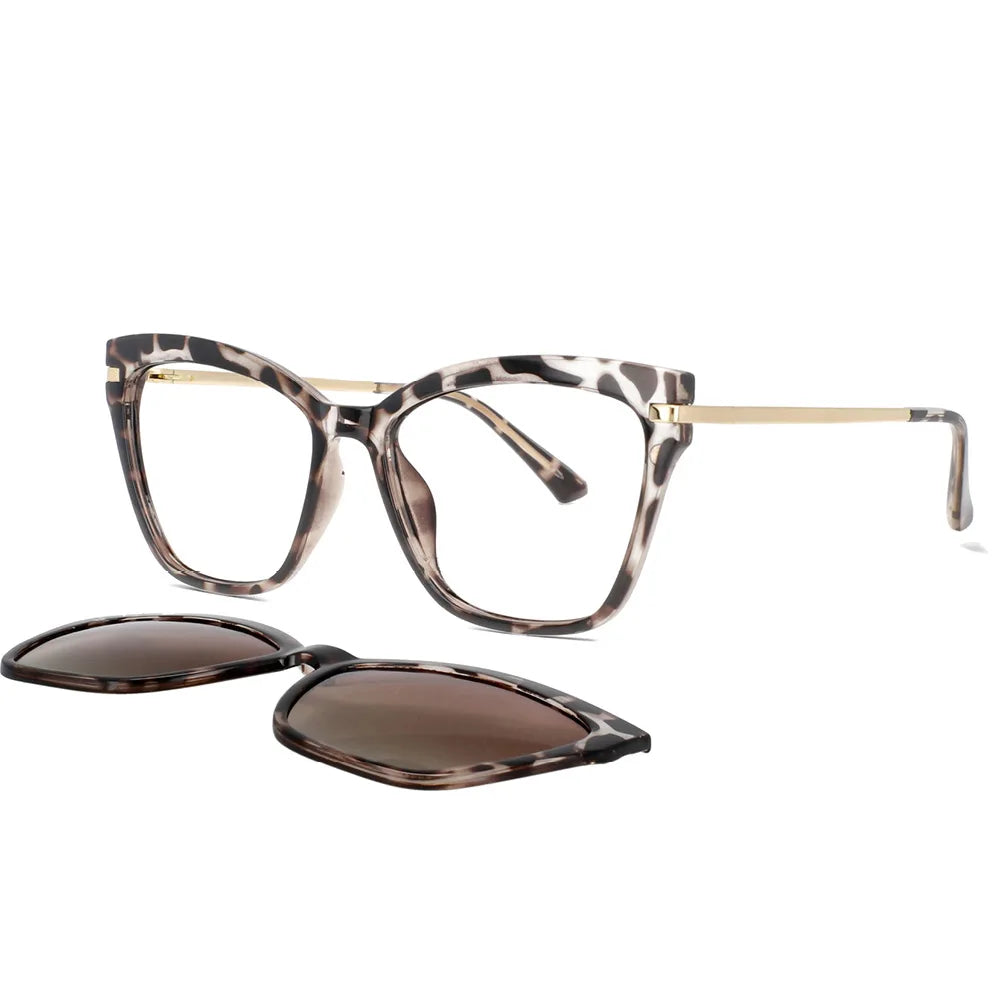 Polarized Flip-on Sunglasses Men Women Fashion Computer Eyeglasses TR90 Anti Blue Light Glasses Frames 53684