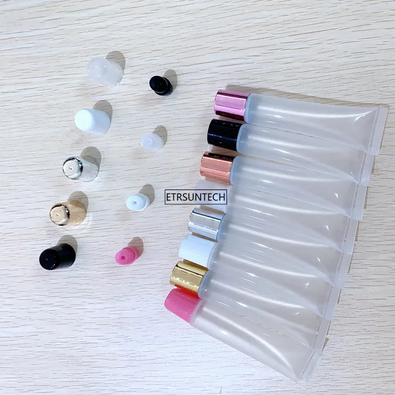 30/50PCS 10ml 15ml 20ml Empty Lipstick Tube,Lip Balm Soft Hose,Makeup Squeeze Sub-bottling,Clear Lip Gloss Container F606