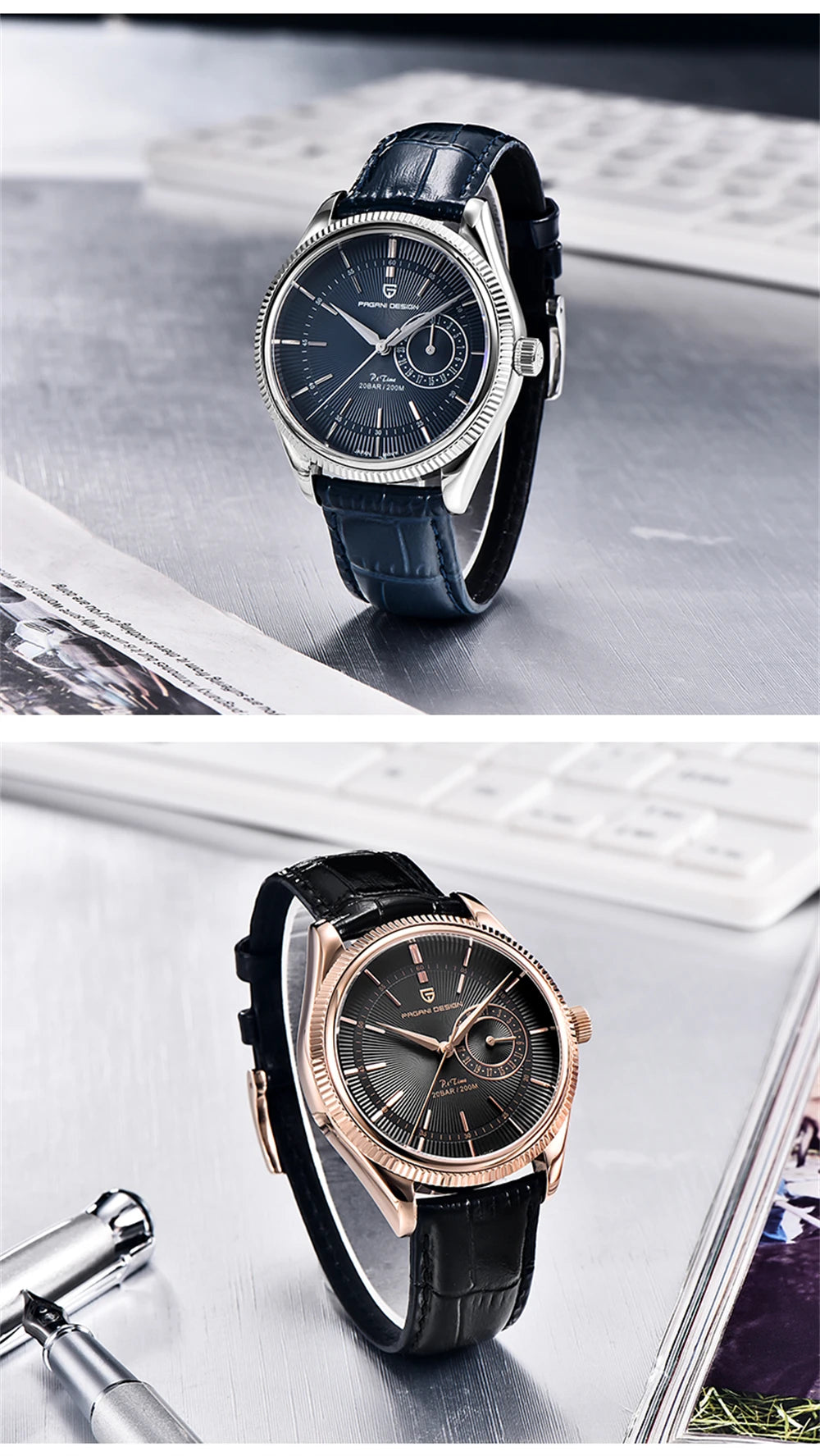 PAGANI DESIGN 2026 Men's Watches Automatic Watch Men Sapphire Quartz Wristwatches Chronograph 10Bar Waterproof Relogio Masculino