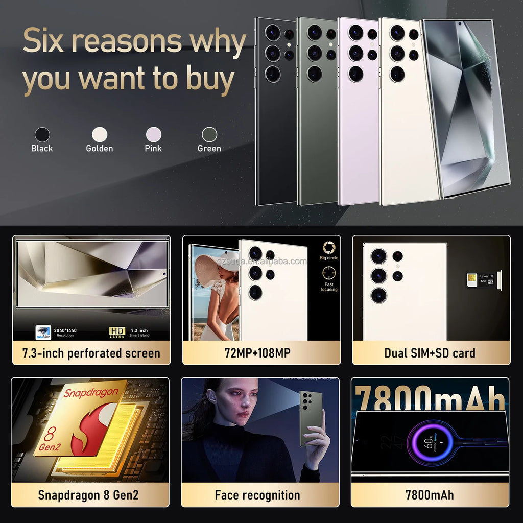 Factory Price Note 30 Ultra Smartphone 7.3 Inch AMOLED Screen Telephone Smartphone 5G Cellphone Large Screen HD Camera