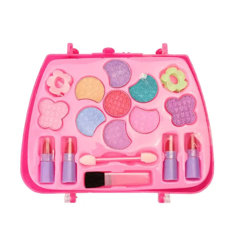 1 Set Safe Non Toxic Children Girl Princess Makeup Set Eyeshadow Lipstick Brush Kit Pretend Play Education Toy