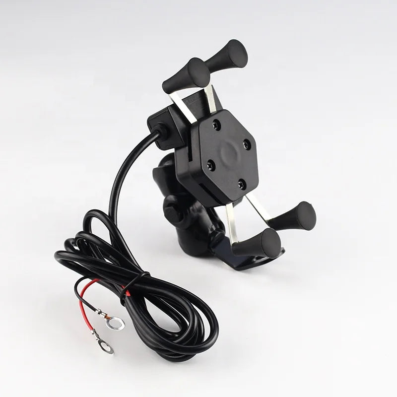 Adjustable Motorcycle Phone Charging Holder Mobile Phone Holder With USB Charger