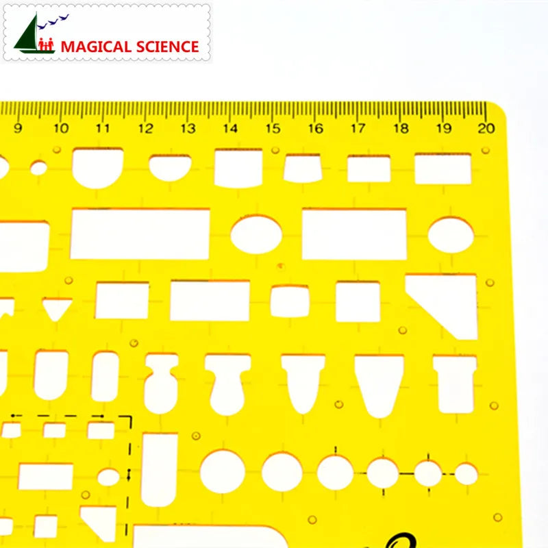20cm plastic Sanitary ware drawing template Interior design Superior building ruler for students Designers KJ007