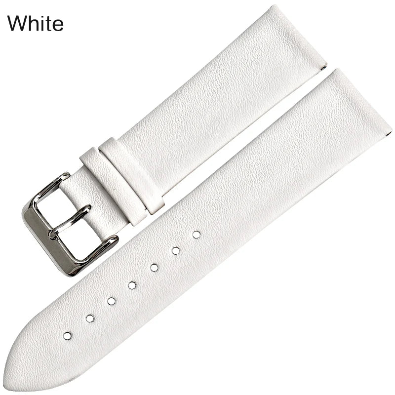 MAIKES New design watchband watch accessories white watch strap 12-24mm thin cow leather watch band women watch bracelet for DW