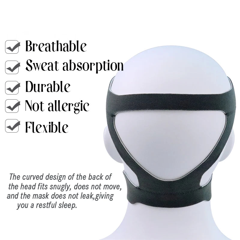 Dedicated Headgear for CPAP Masks Elastic Fiber Anti-snoring Headband Universal Nasal Mask Head Belt Face Mask Strap for Medical
