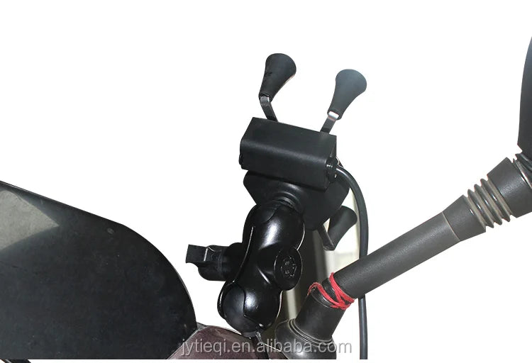 Adjustable Motorcycle Phone Charging Holder Mobile Phone Holder With USB Charger