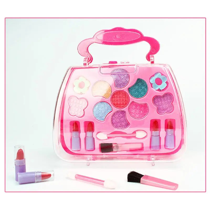 1 Set Safe Non Toxic Children Girl Princess Makeup Set Eyeshadow Lipstick Brush Kit Pretend Play Education Toy