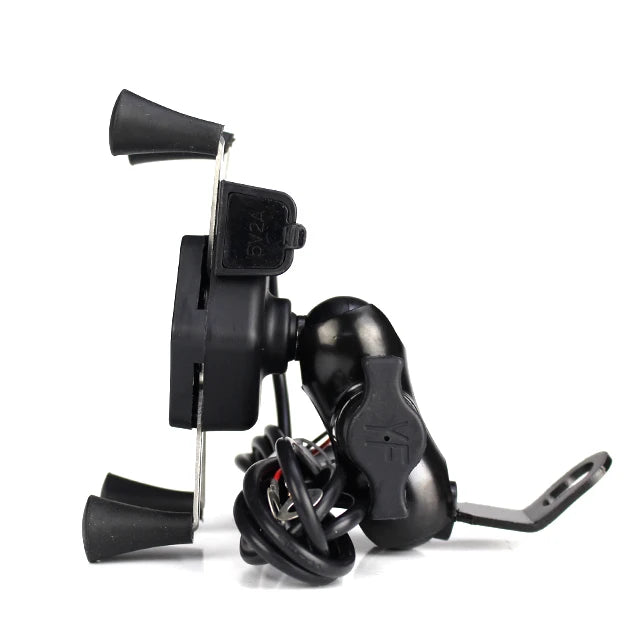 Adjustable Motorcycle Phone Charging Holder Mobile Phone Holder With USB Charger