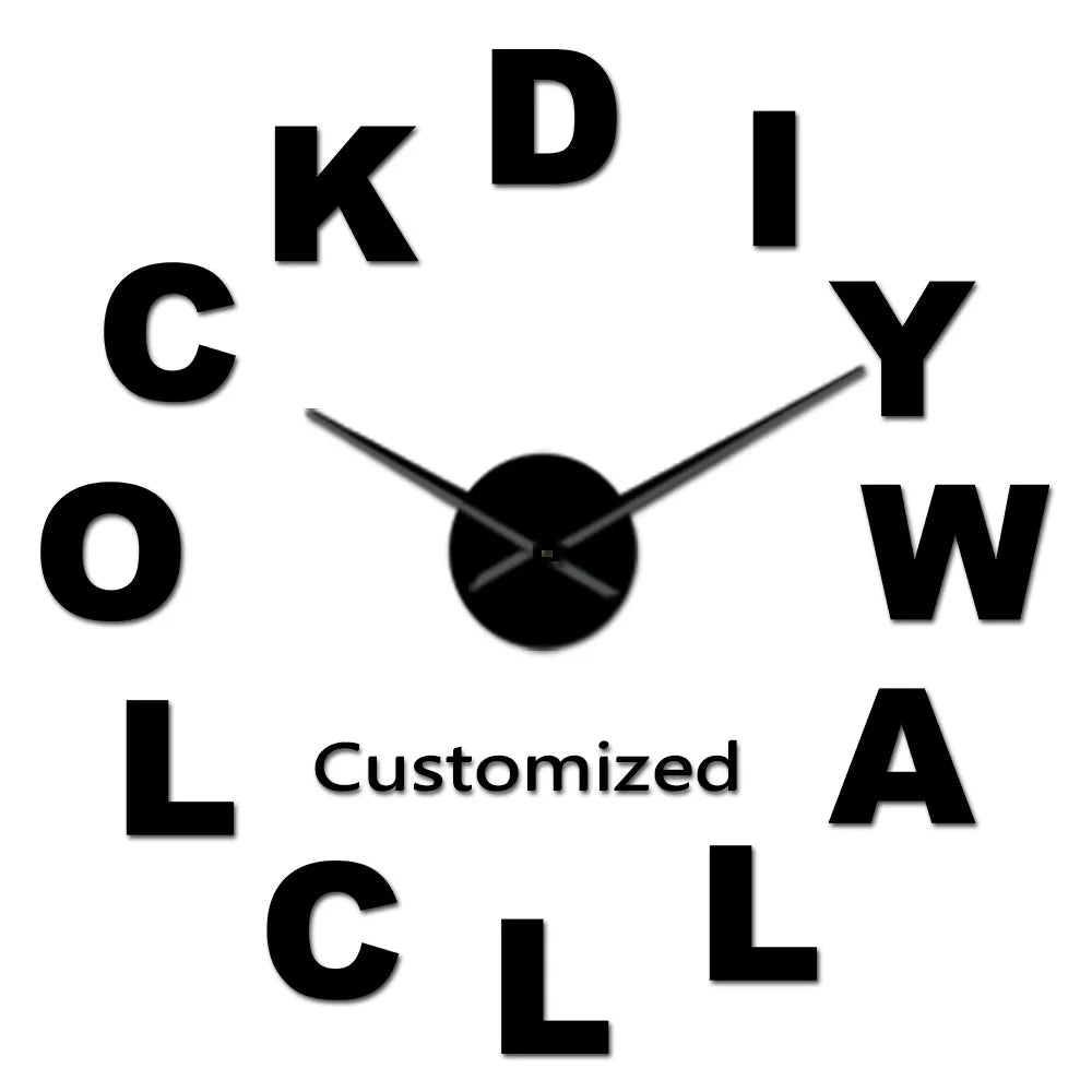 Weightlifting Fitness Room Wall Decor DIY Giant Wall Clock Mirror Effect Powerlifting Frameless Large Wall Clock GYM Wall Watch