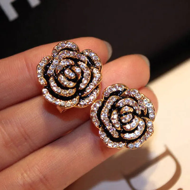 Famous Luxury Brand Designers Jewelry Camellia Flower Earring Fashion Stud Earring For Women