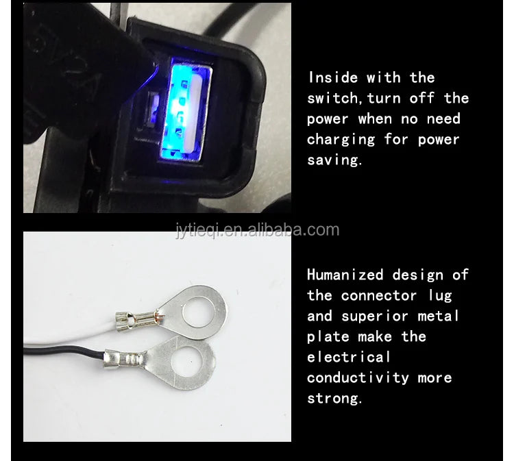 Adjustable Motorcycle Phone Charging Holder Mobile Phone Holder With USB Charger