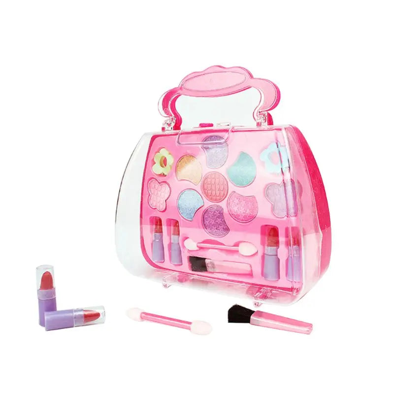 1 Set Safe Non Toxic Children Girl Princess Makeup Set Eyeshadow Lipstick Brush Kit Pretend Play Education Toy