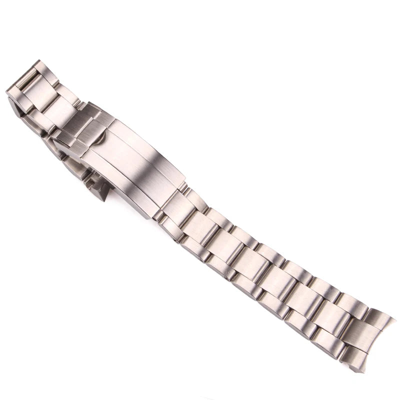 20mm Stainless Steel Watchband Bracelet For Rolex Watch Band Silver Brushed Curved End Replacement Strap